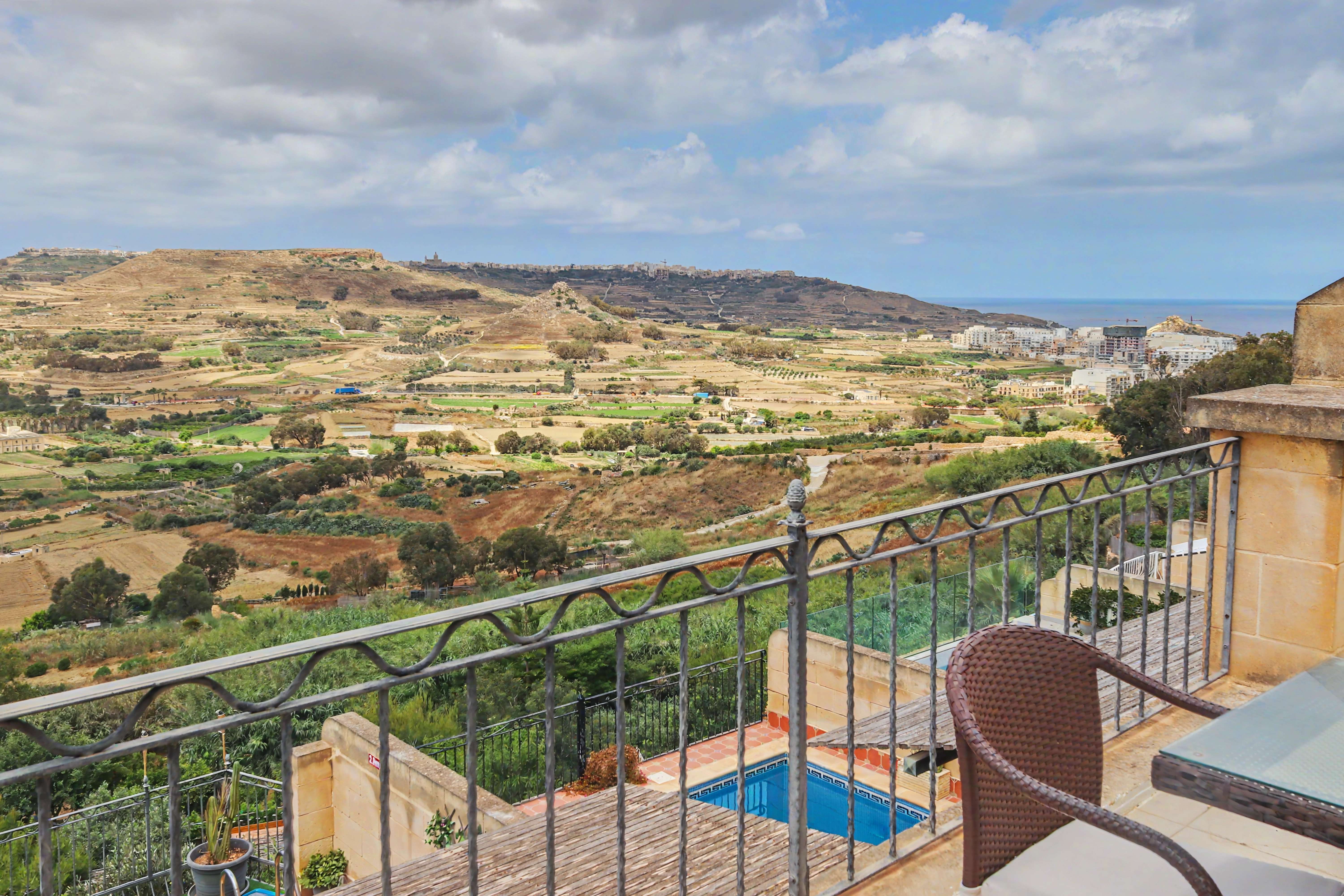 Terrace view over pool