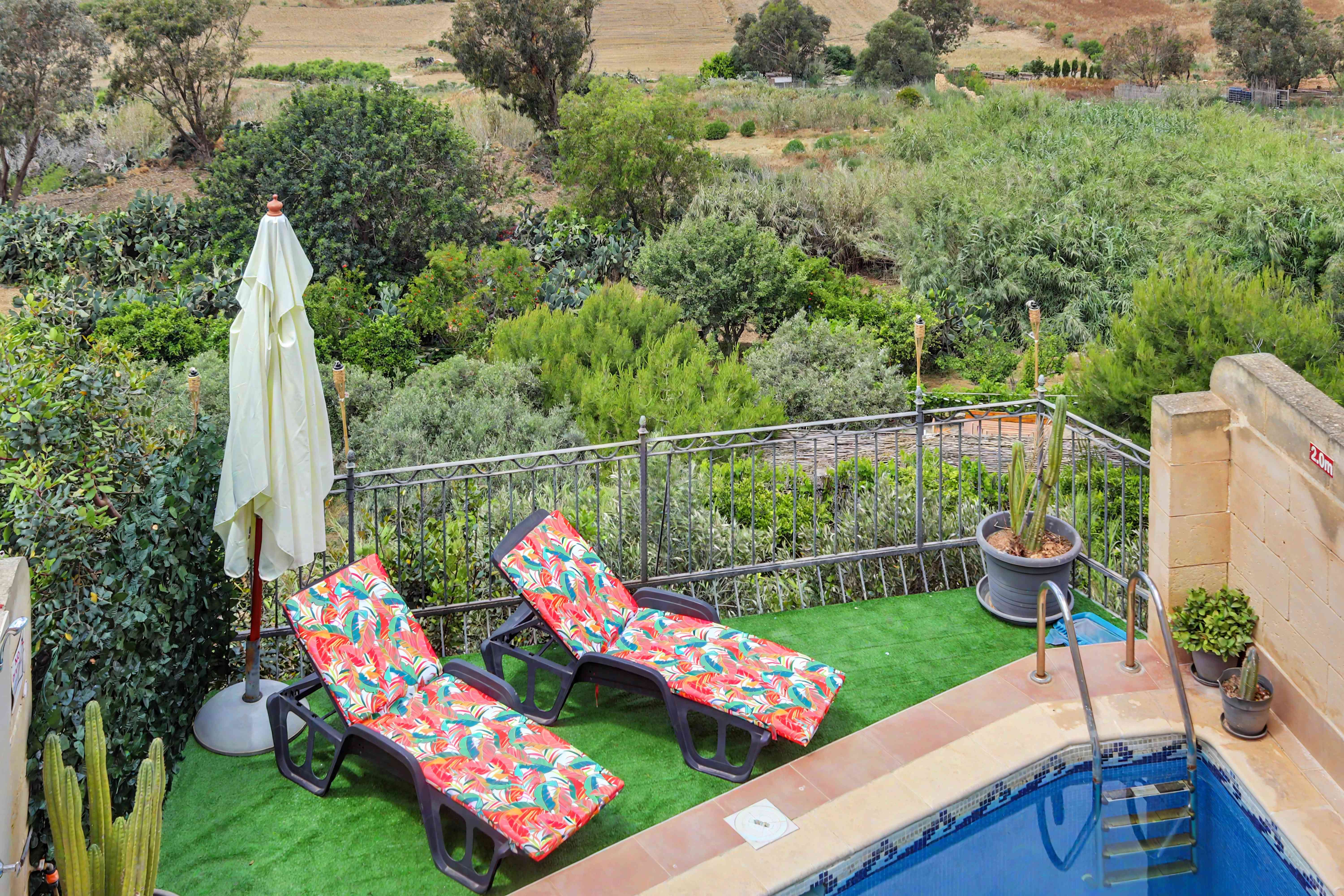 Pool terrace with loungers