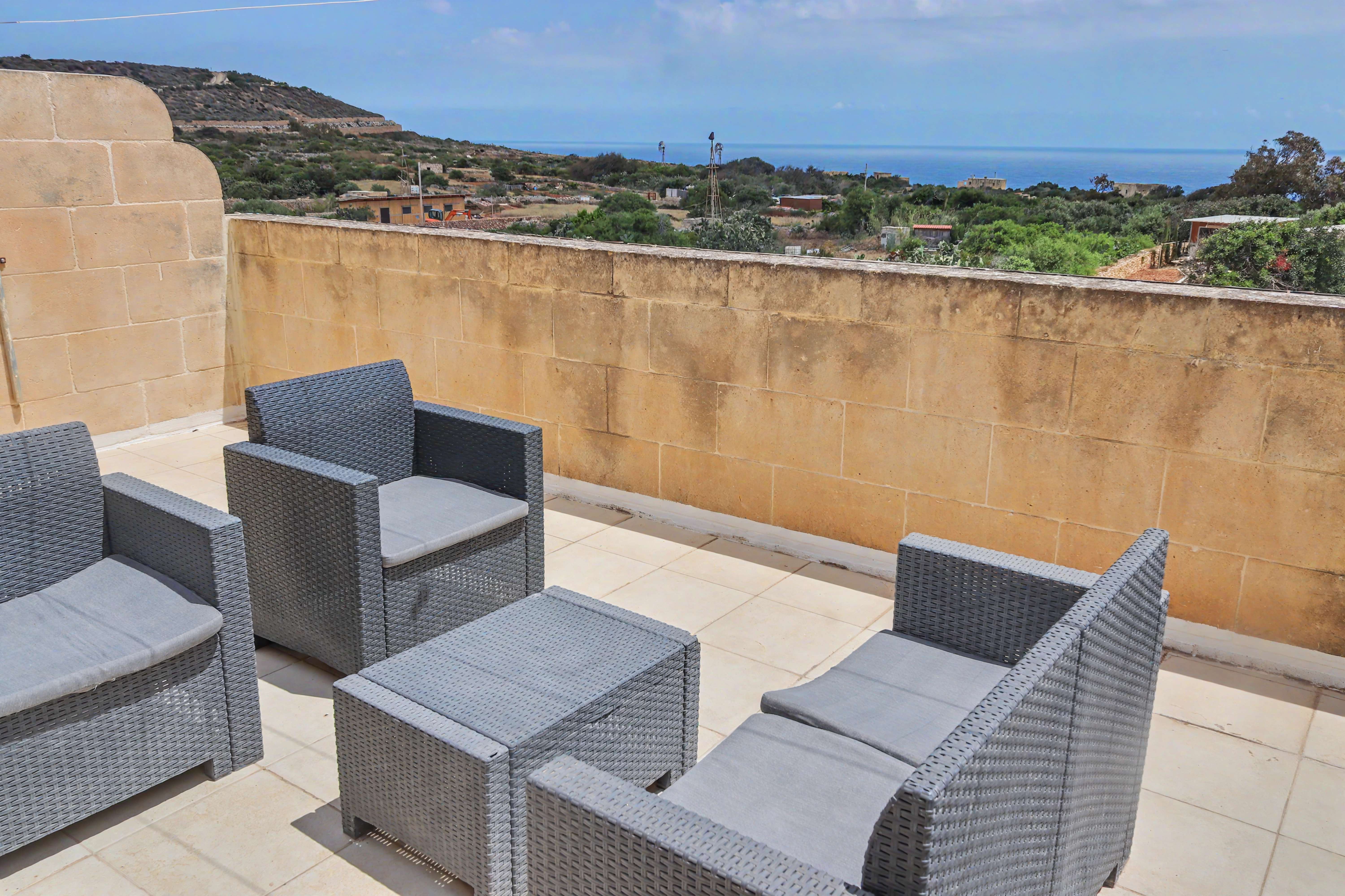 Terrace seating with sea view