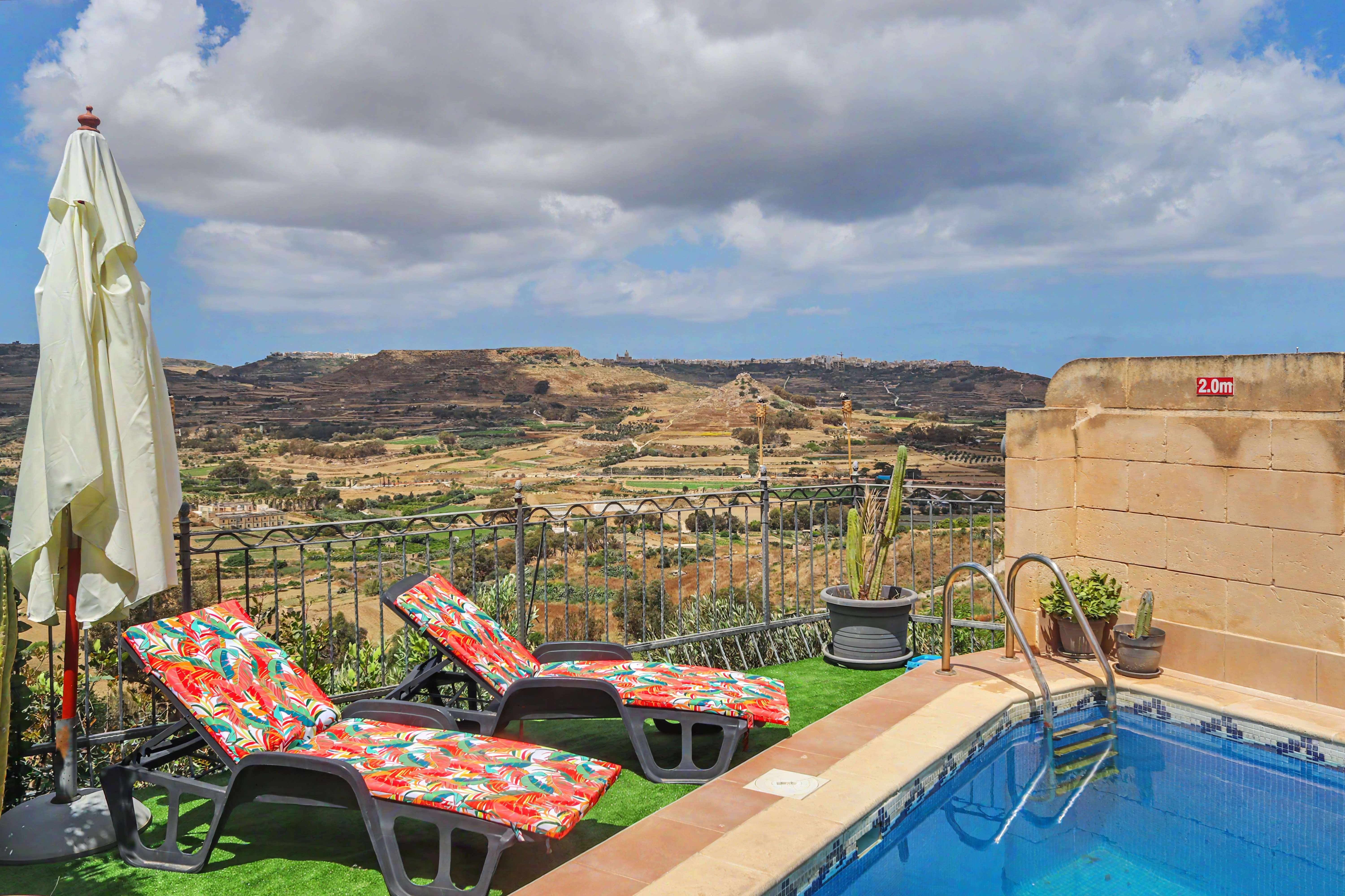 Pool terrace & view